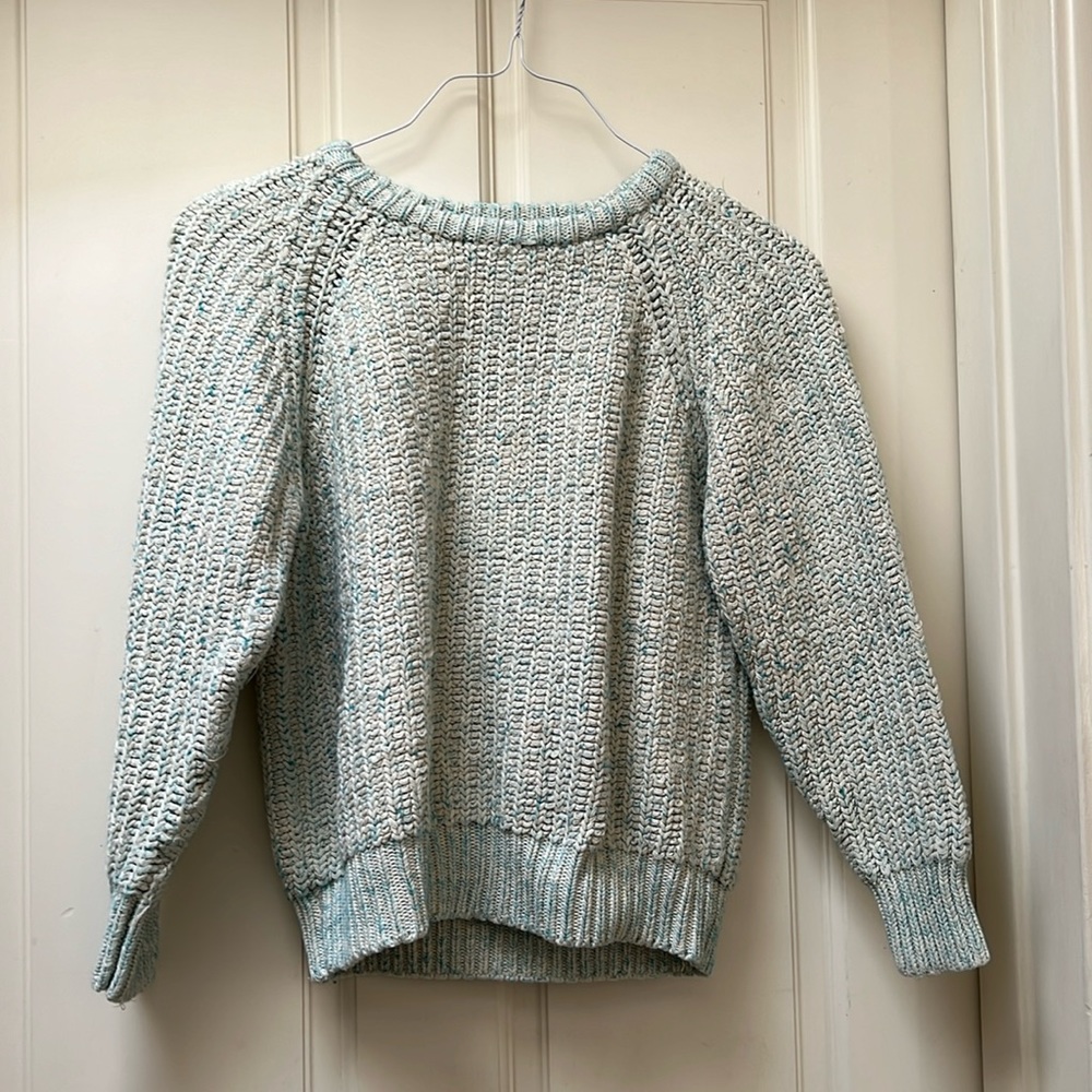 Raglan sleeve cotton sweater